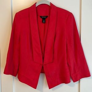 White House Black Market Red Linen Short Blazer